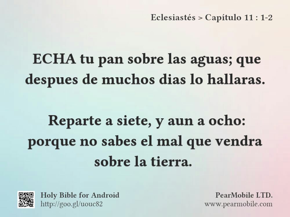 Eclesiastés, Capítulo 11:1-2
